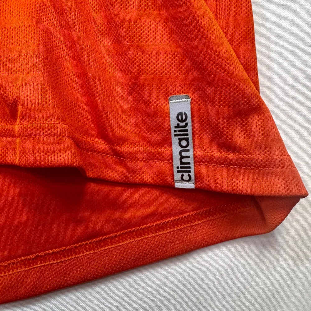 Adidas ClimaLite Polo Shirt Athletic Training Gym Golf Orange White Sz XL - Picture 4 of 7